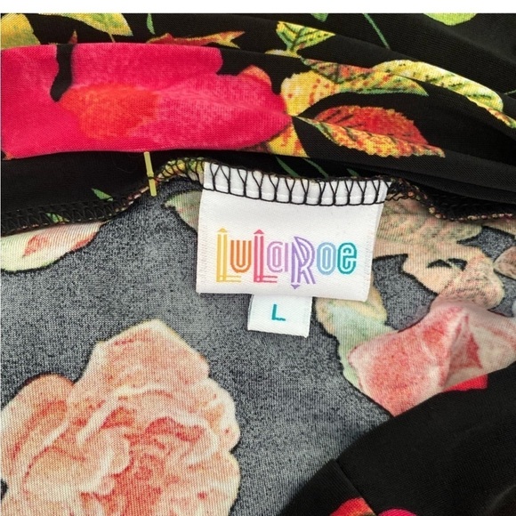 LuLaRoe Azure Multi Color Floral Print Skirt NWT Size L - Picture 3 of 6